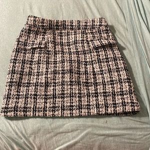 Black and white plaid mini skirt